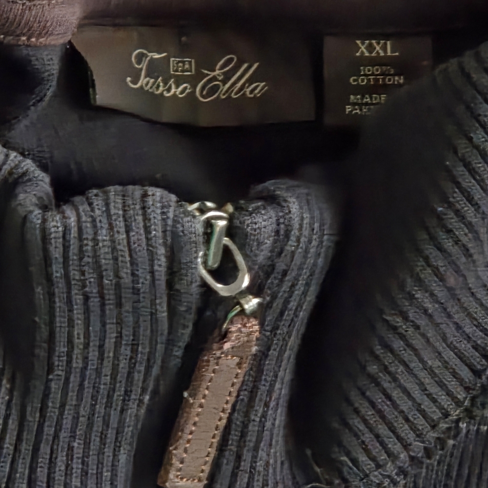 Tasso Elba Men's Dark Gray 1/2 Zip-Up Ribbed Sweater